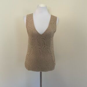 Anne Klein Beige Knit Shell Top